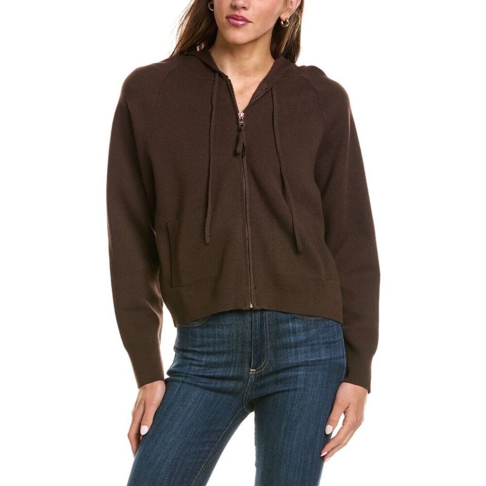 525 America Womens  Luxe Zip Front Hoodie, Brown